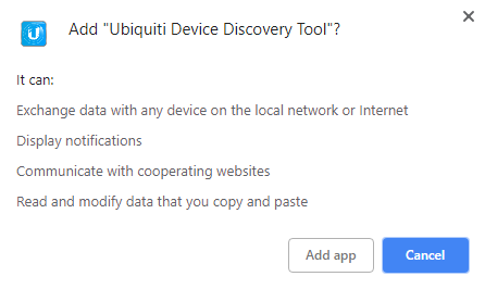 ubiquiti device discovery tool not discovering device